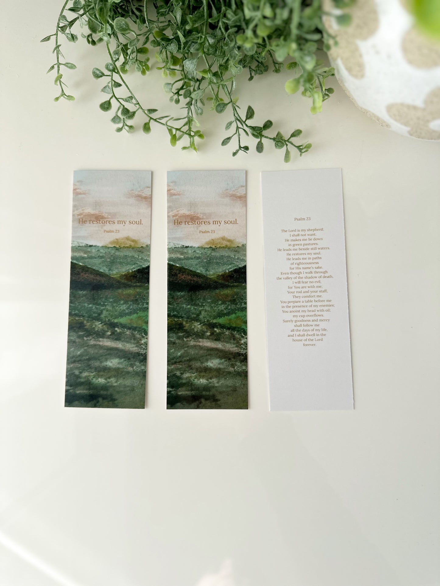 Bookmark "He Restores my soul” Psalm 23