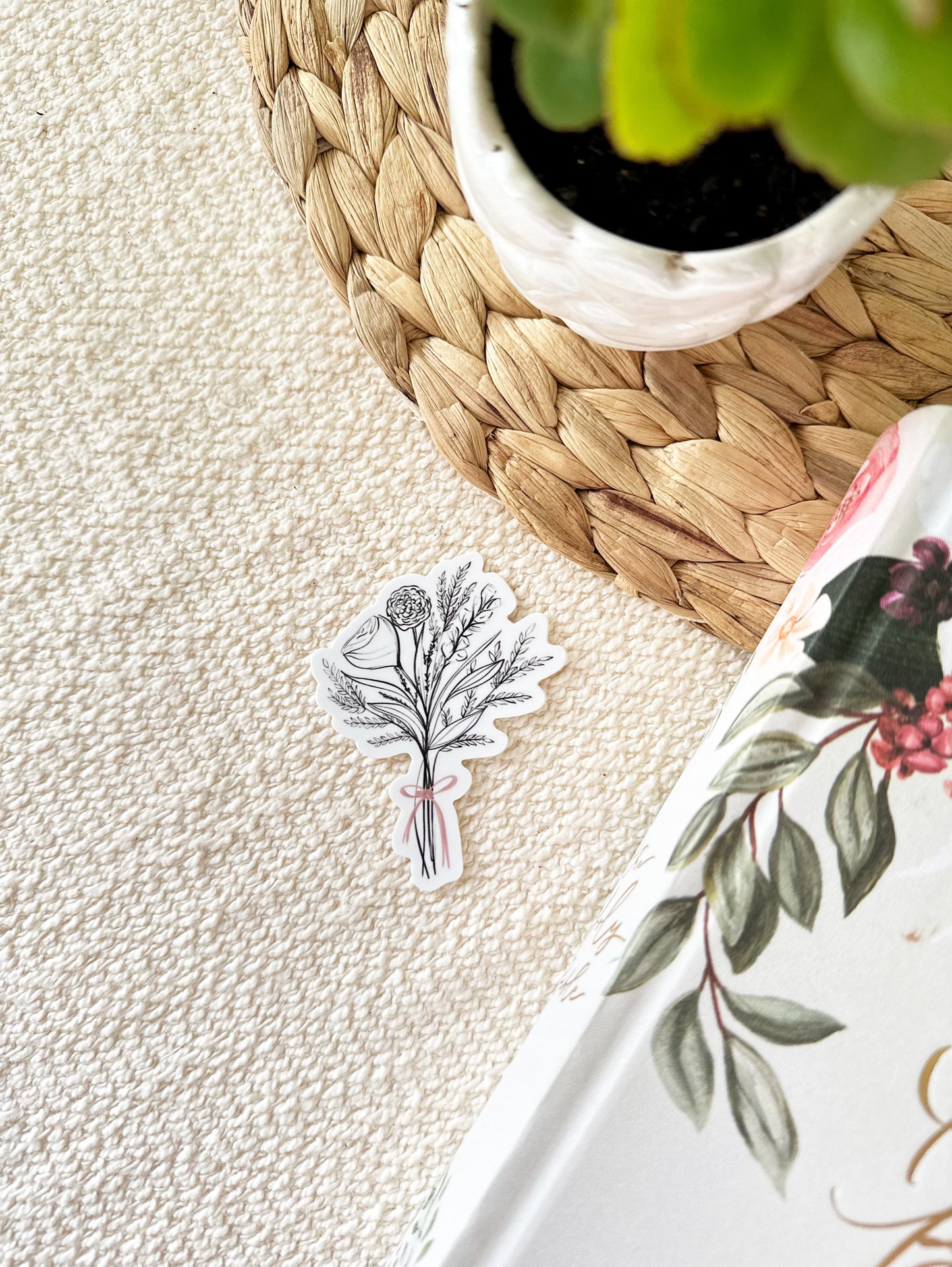 Vinyl Sticker | Black and White bouquet