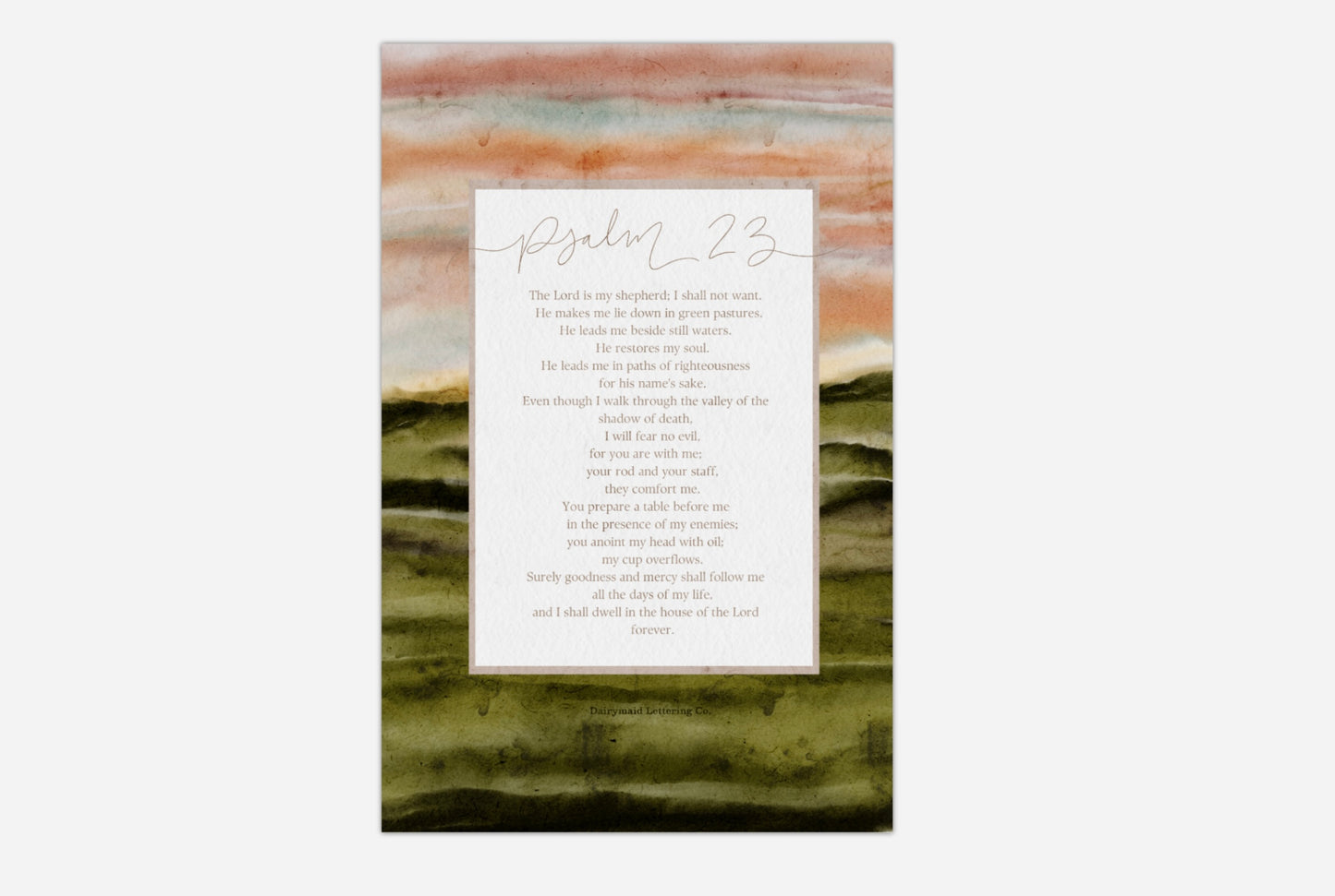 8x10 Art Print | framed | Psalm 23