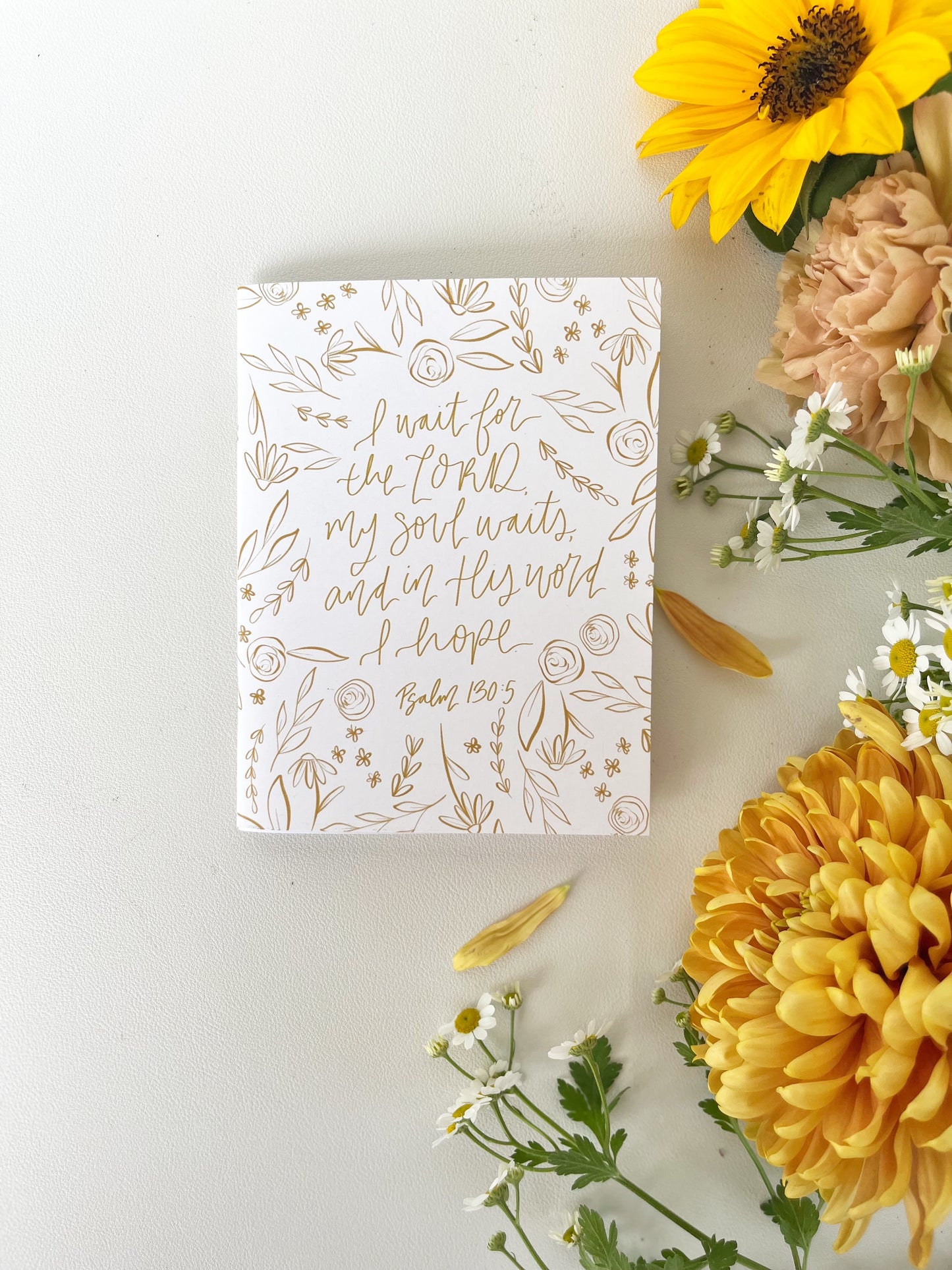 Journal | Mini | Psalm 130:5 | Saddle Stitch Bound | Mini Notebook | Lined