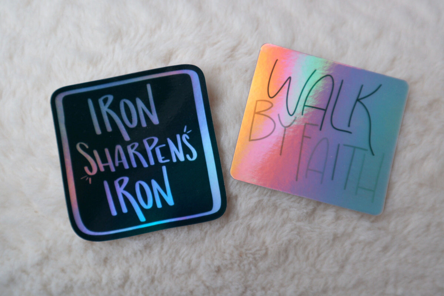 Vinyl Sticker | Walk By Faith | Holographic | christian sticker | Laptop Sticker |