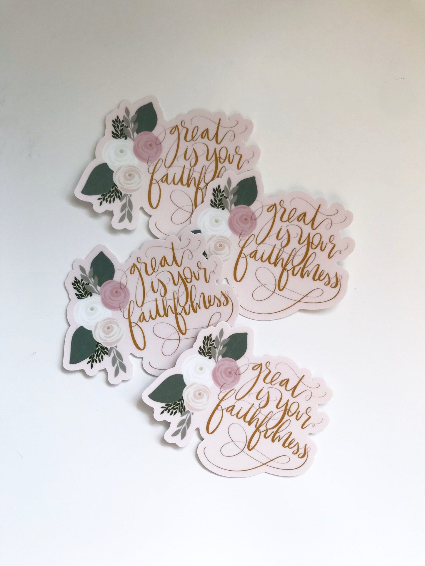 Vinyl Sticker | Great is Your faithfulness | floral | | laptop | phone case | bible journaling