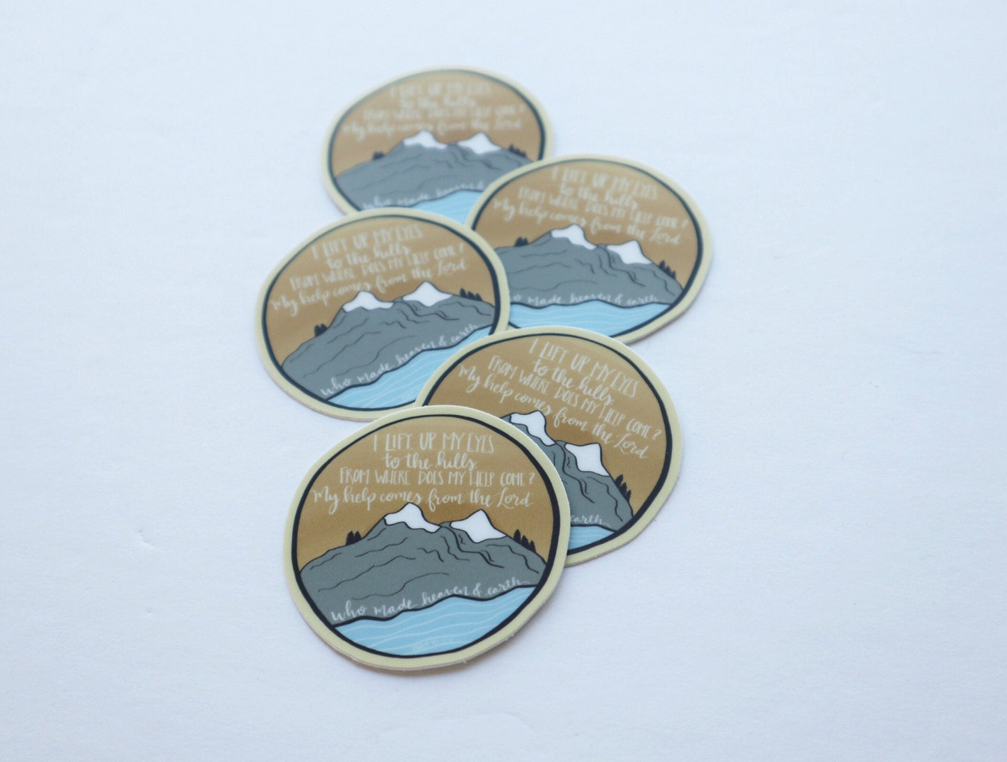 Magnet | I lift up my eyes to the hills, from where does my help come? | Psalm 121:1-2 | christian sticker | sticker