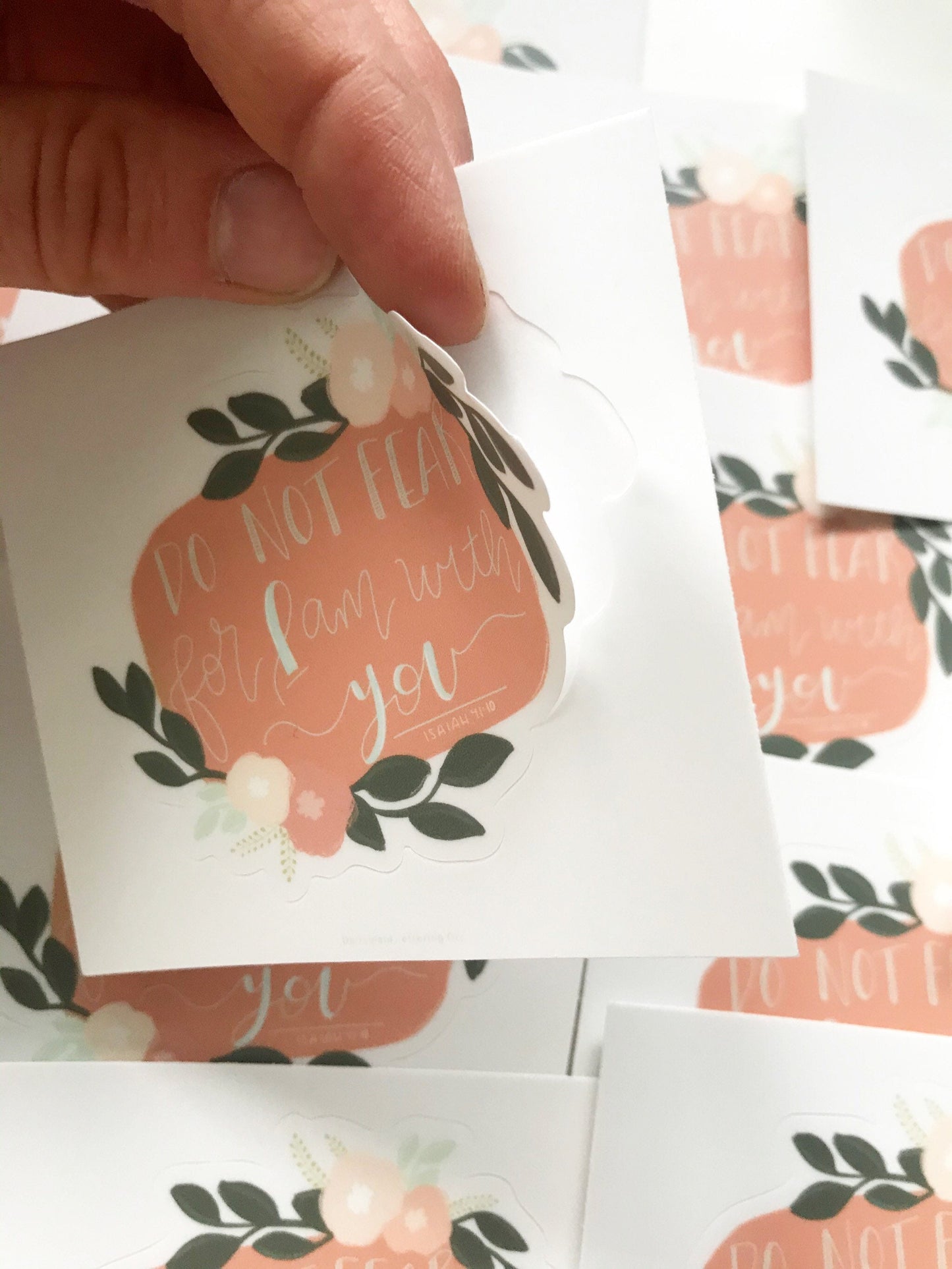 Vinyl Sticker | Floral | Do not fear for I am with you |