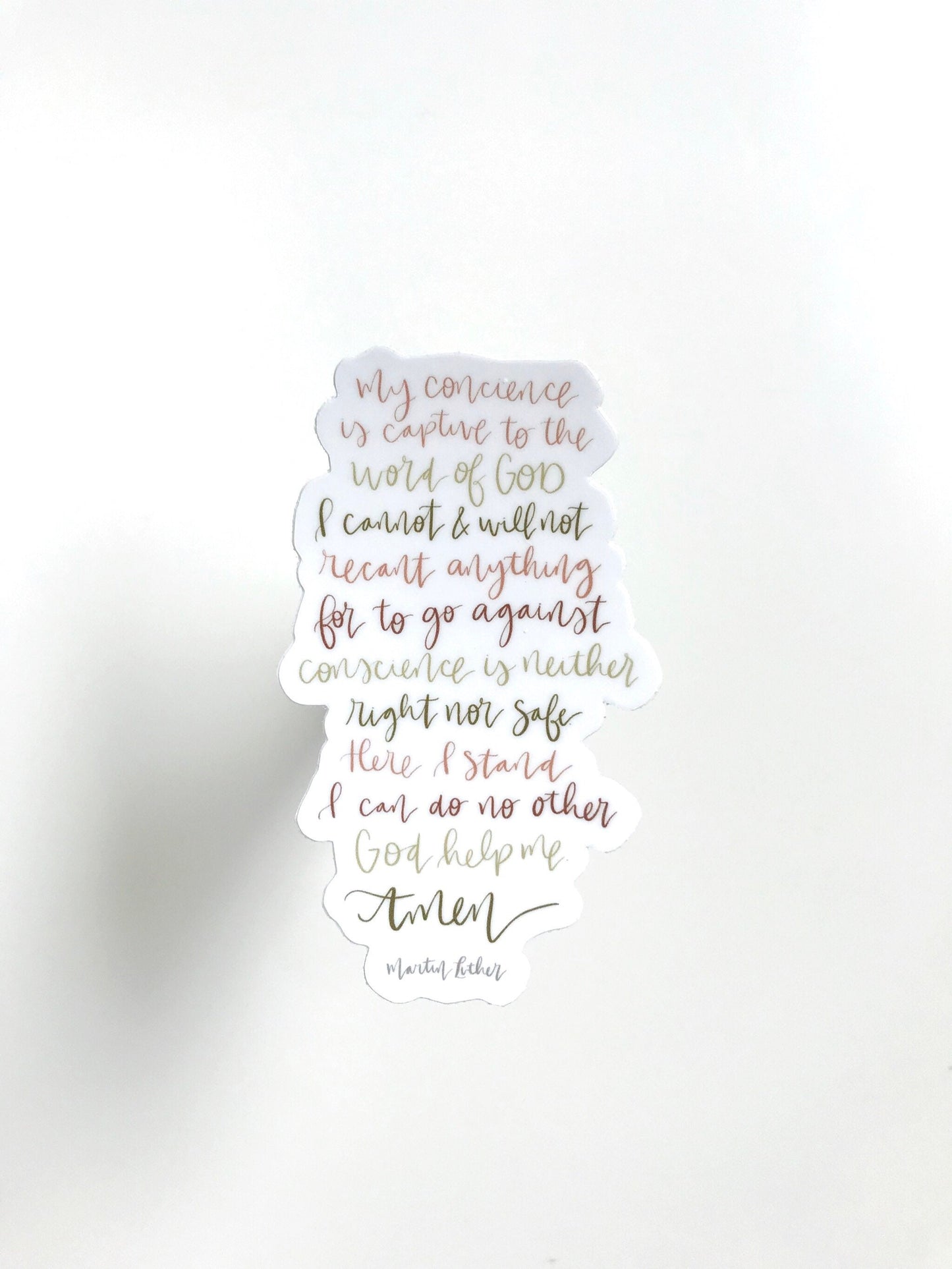Vinyl Sticker | My conscience is captive to the Words God | Martin Luther | christian sticker | laptop sticker