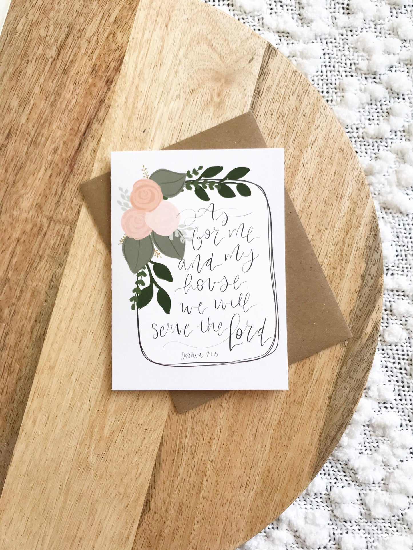 Cards and envelope | As for me and my house, we will serve the Lord | blank inside | Thinking of You | Greeting | Secret Sister | Birthday