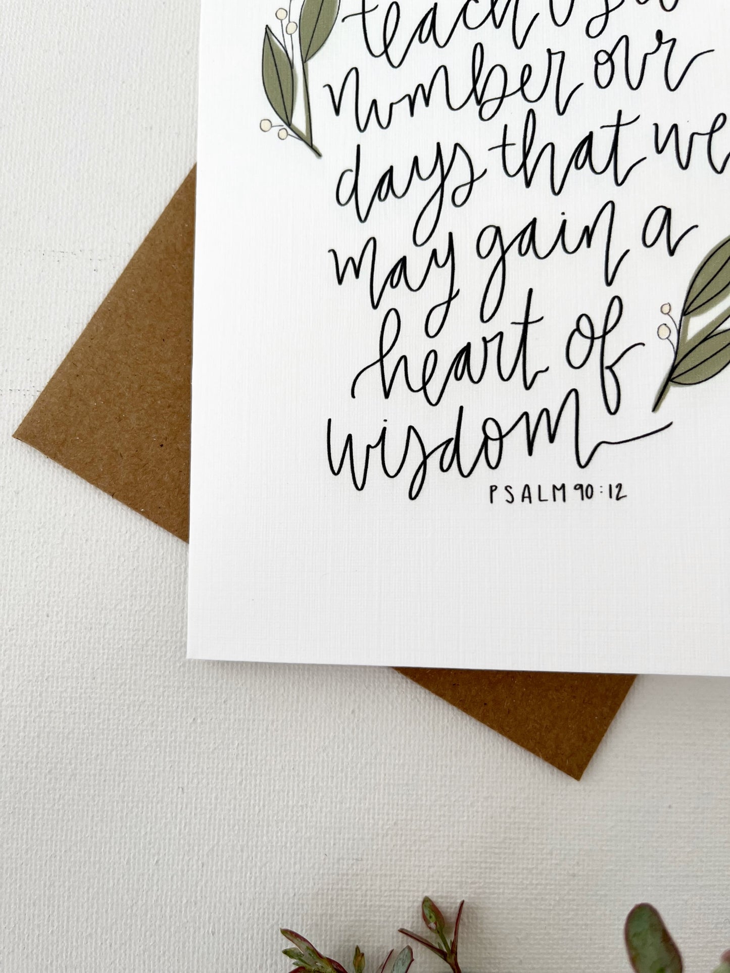 Cards and envelope | teach us to number our days…