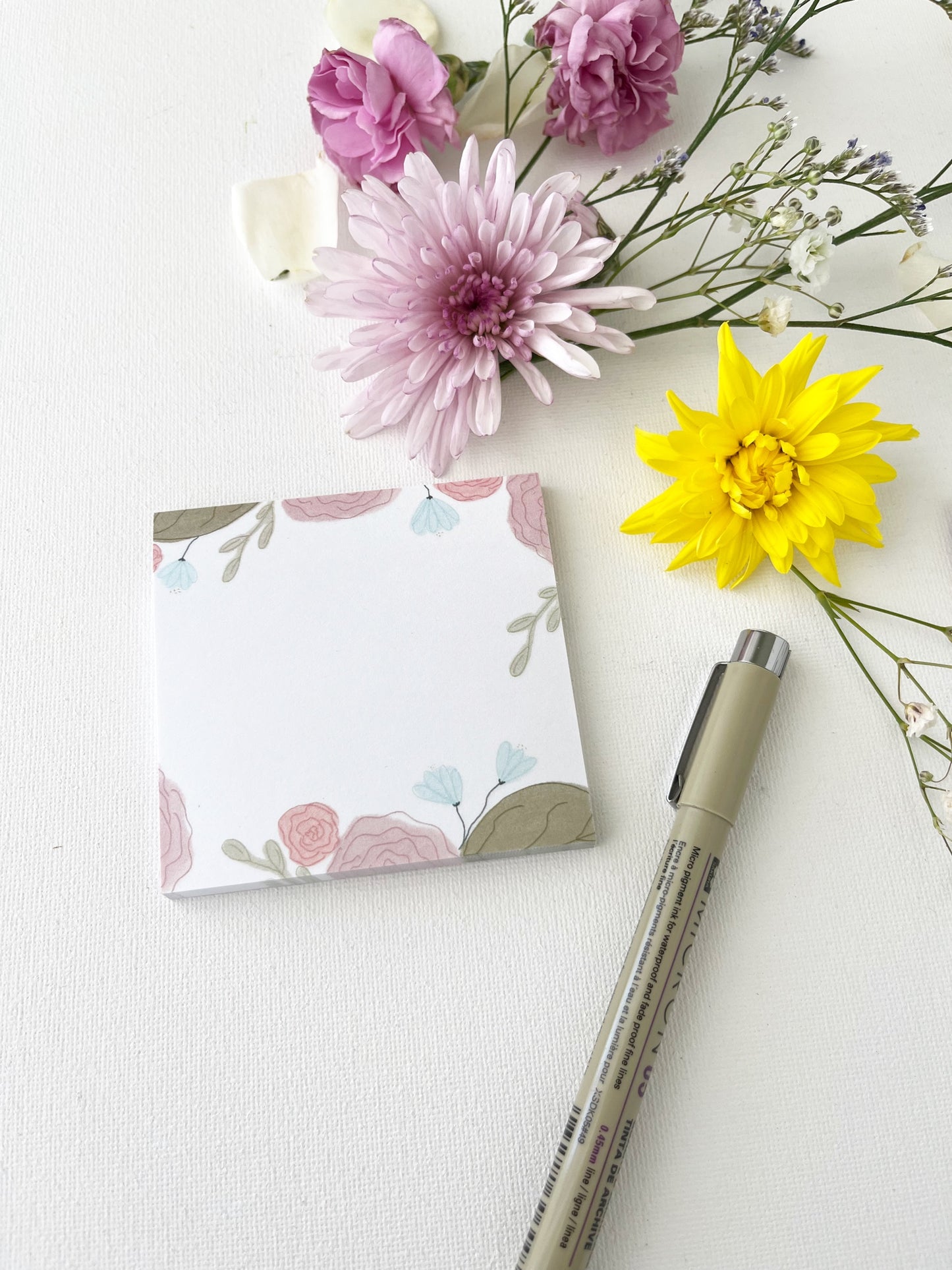 Post It Notes | Floral | 3 x 3 | To do, grocery list, reminder, just because, gift, Mother's Day
