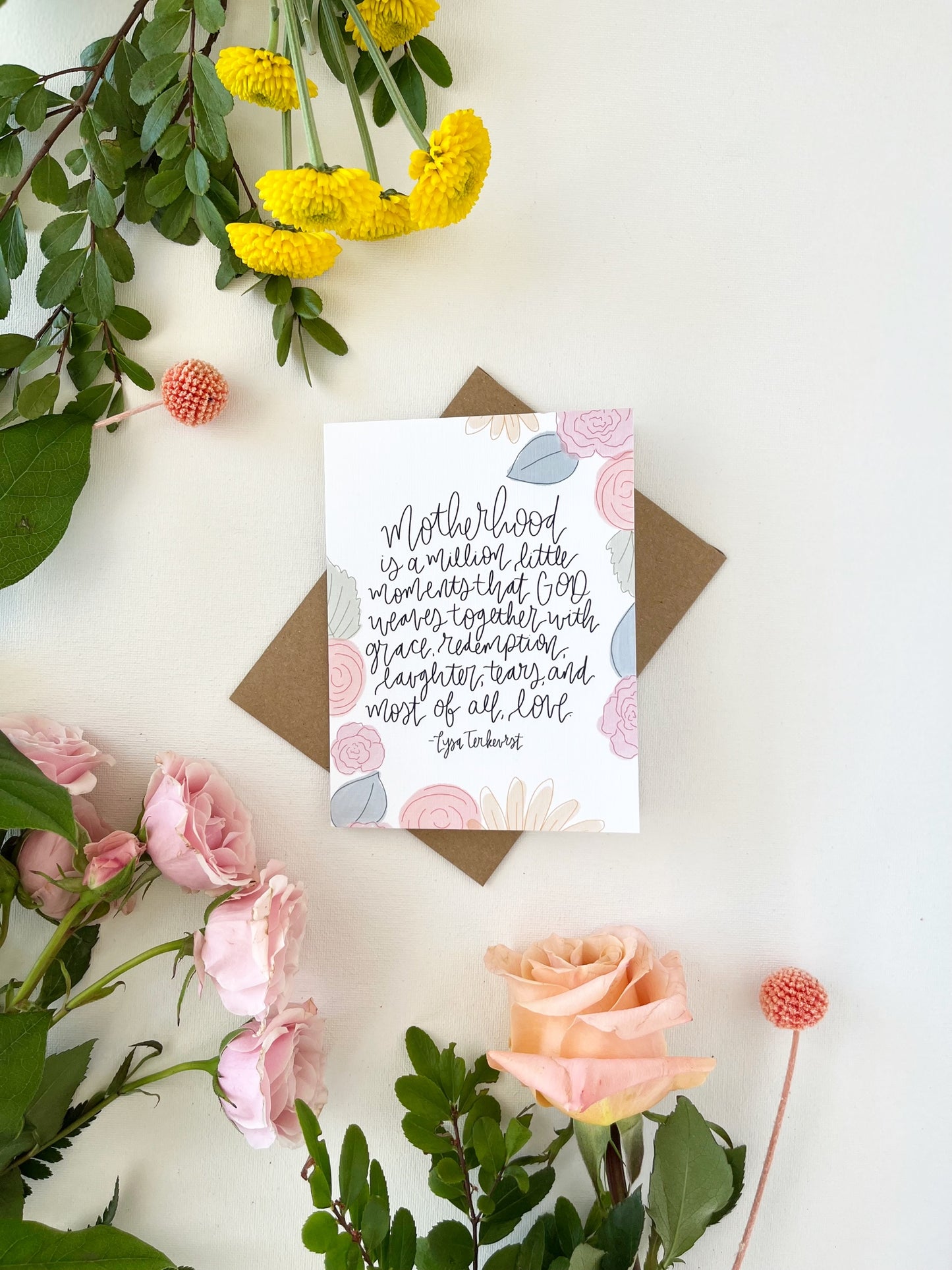 Cards and envelope | Floral | Motherhood is a million little moments…
