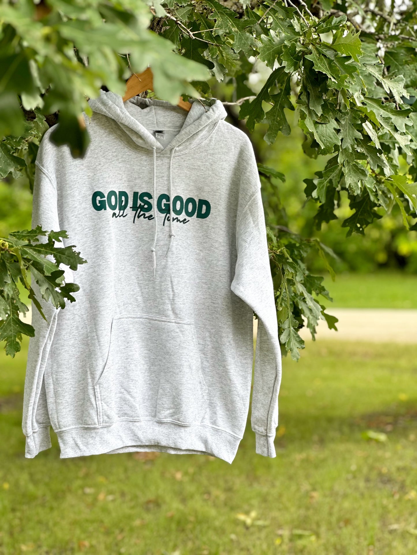 Hoodie sweatshirt | God is good all the time GREY