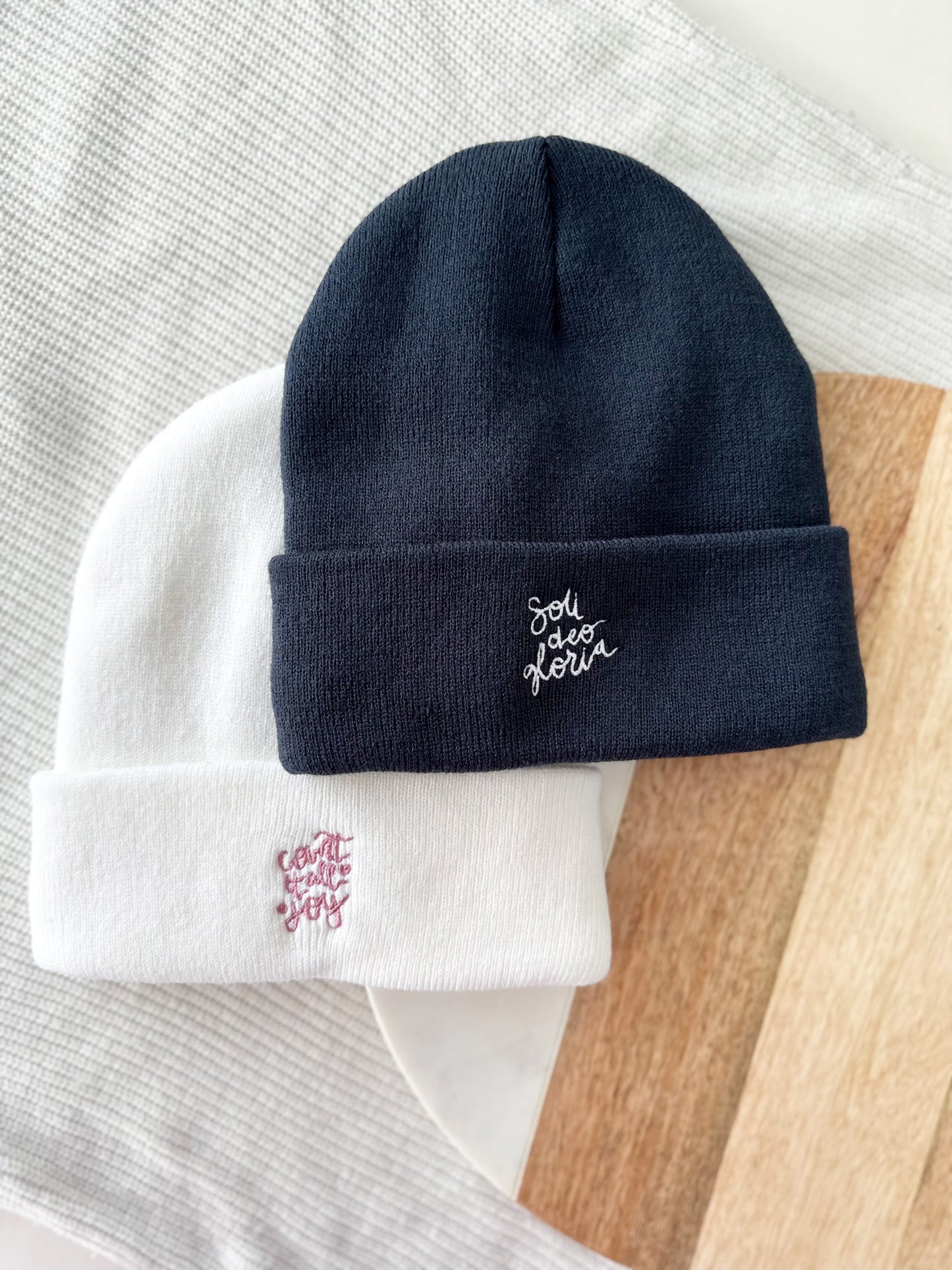 Fleece-lined Knit Toque | NAVY | Soli Deo Gloria