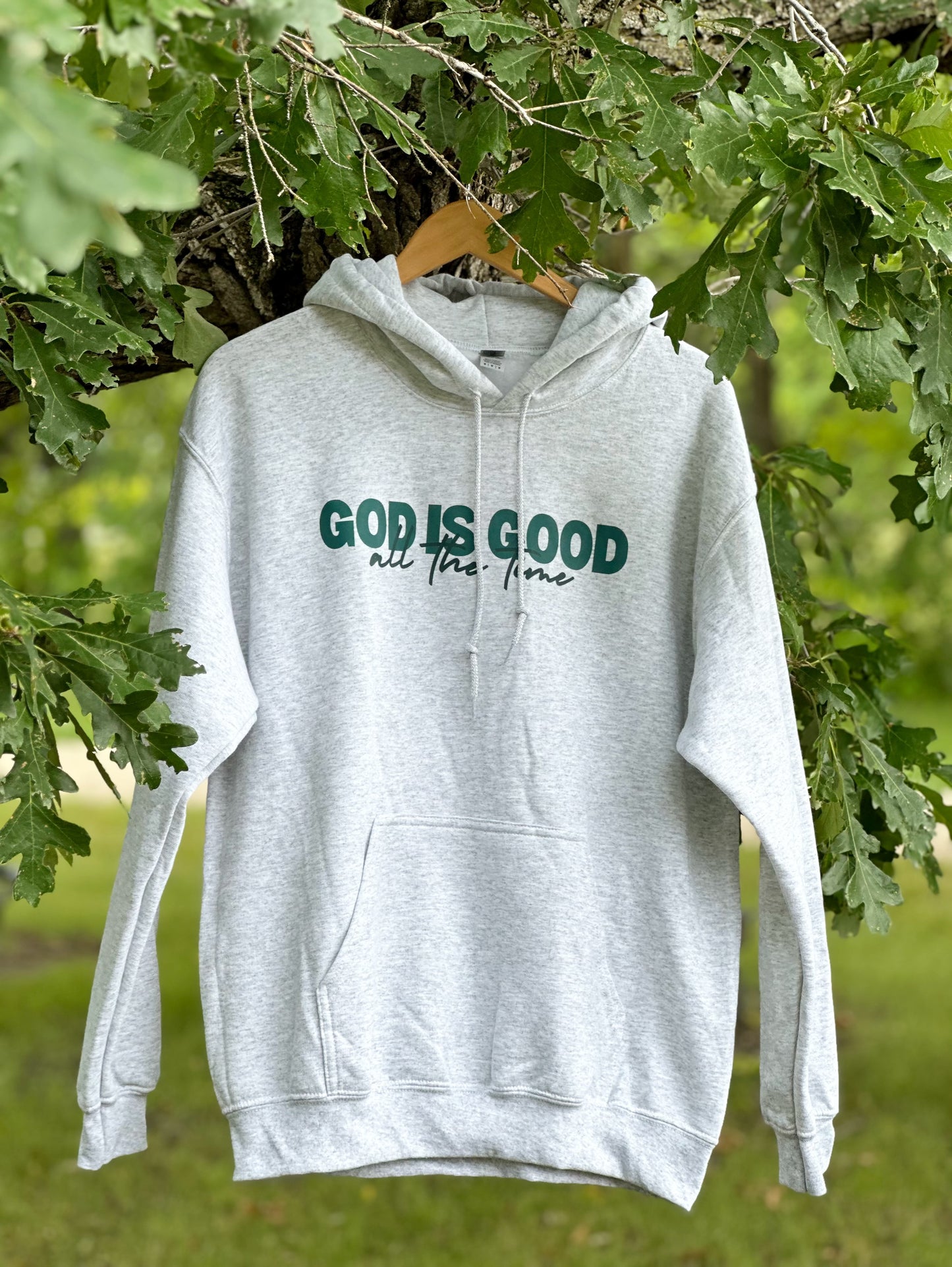 Hoodie sweatshirt | God is good all the time GREY