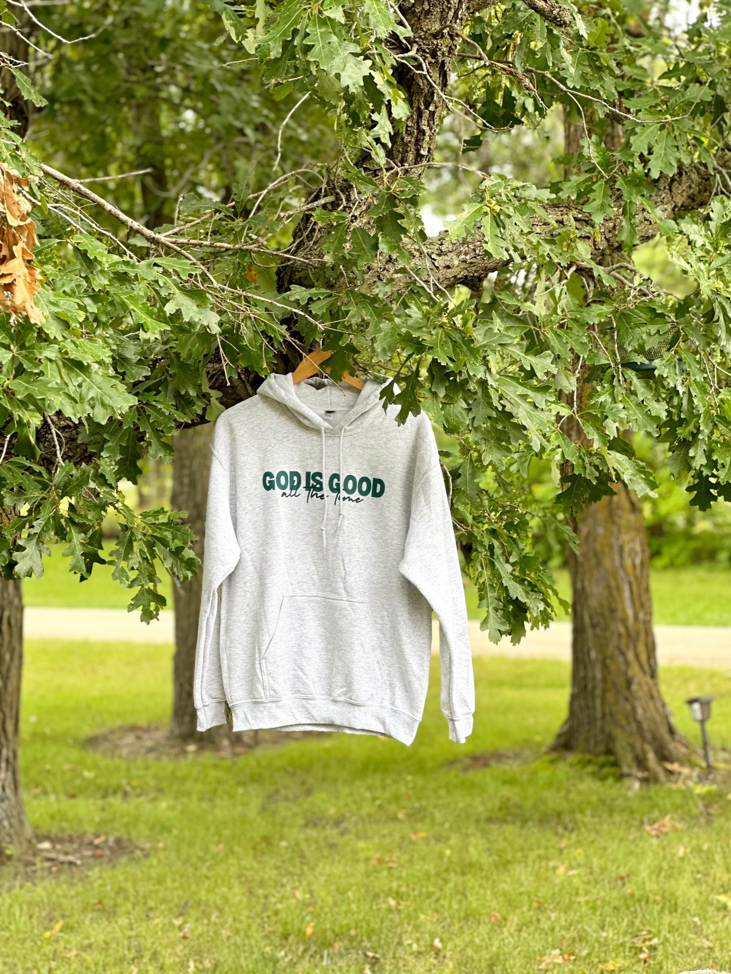 Hoodie sweatshirt | God is good all the time GREY