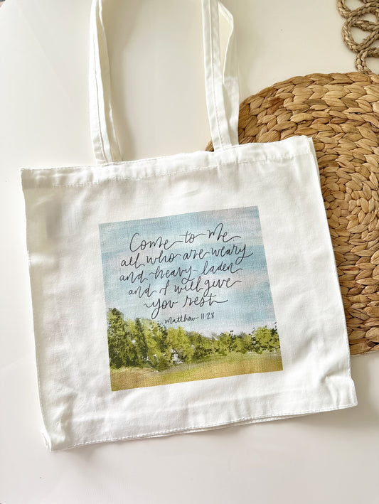 Tote Bag “come to Me all who are weary”