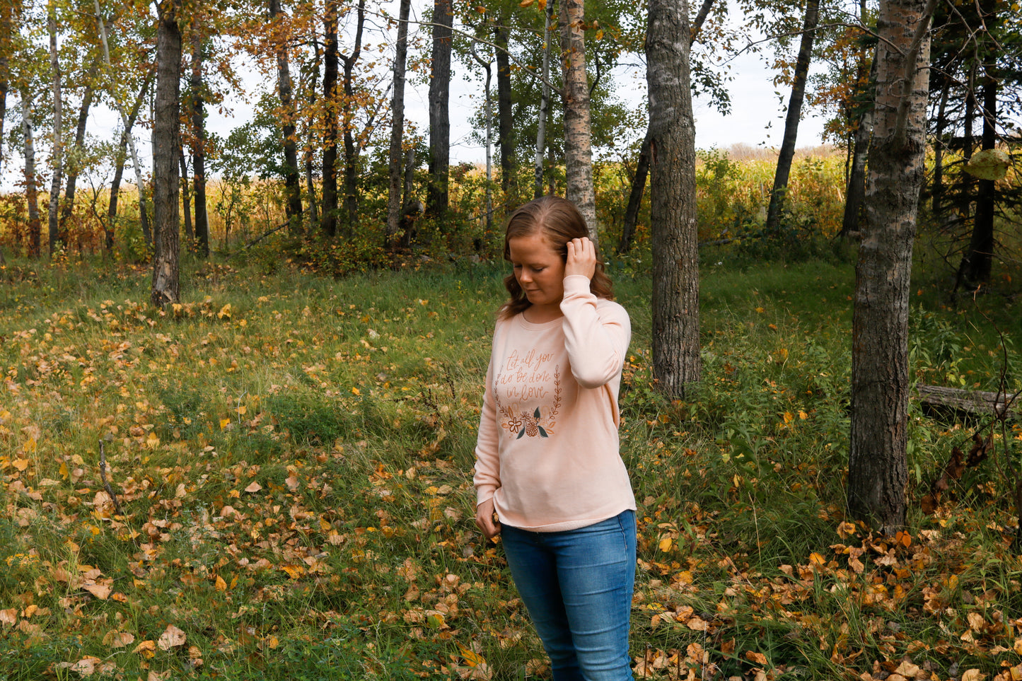 Crewneck sweatshirt | Let all you do be done in love