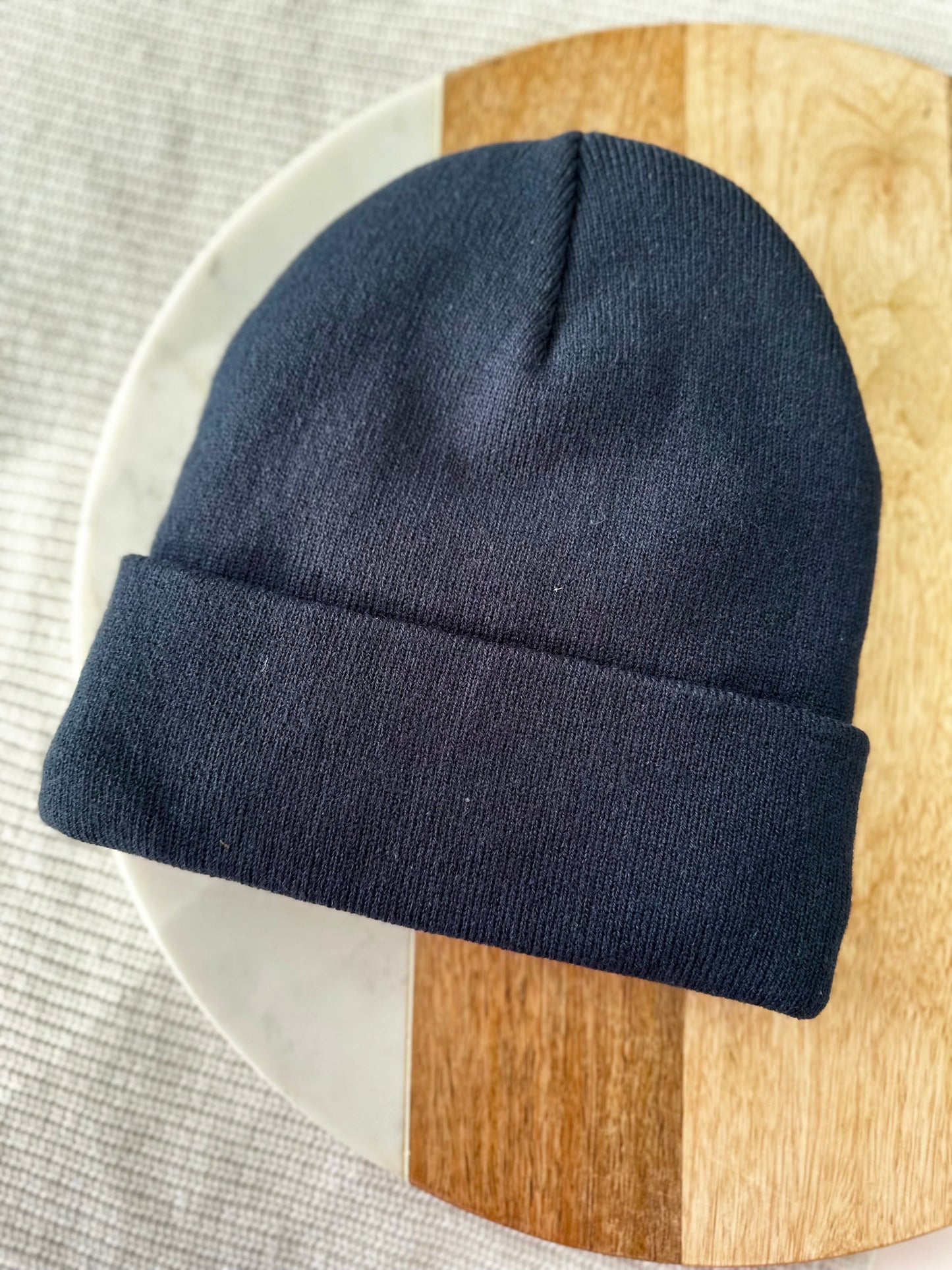 Fleece-lined Knit Toque | NAVY | Soli Deo Gloria