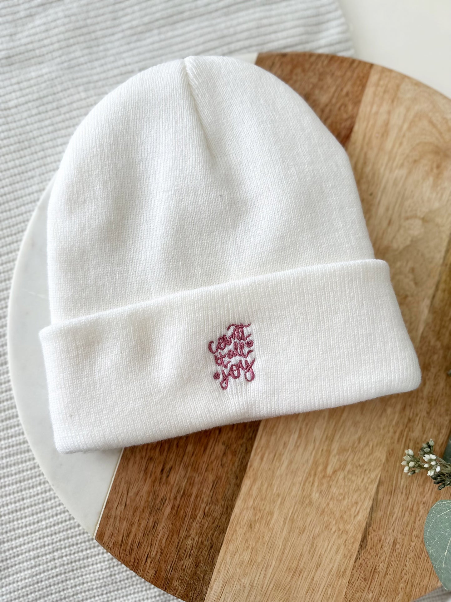 Fleece-lined Knit Toque | WHITE | Count it all joy