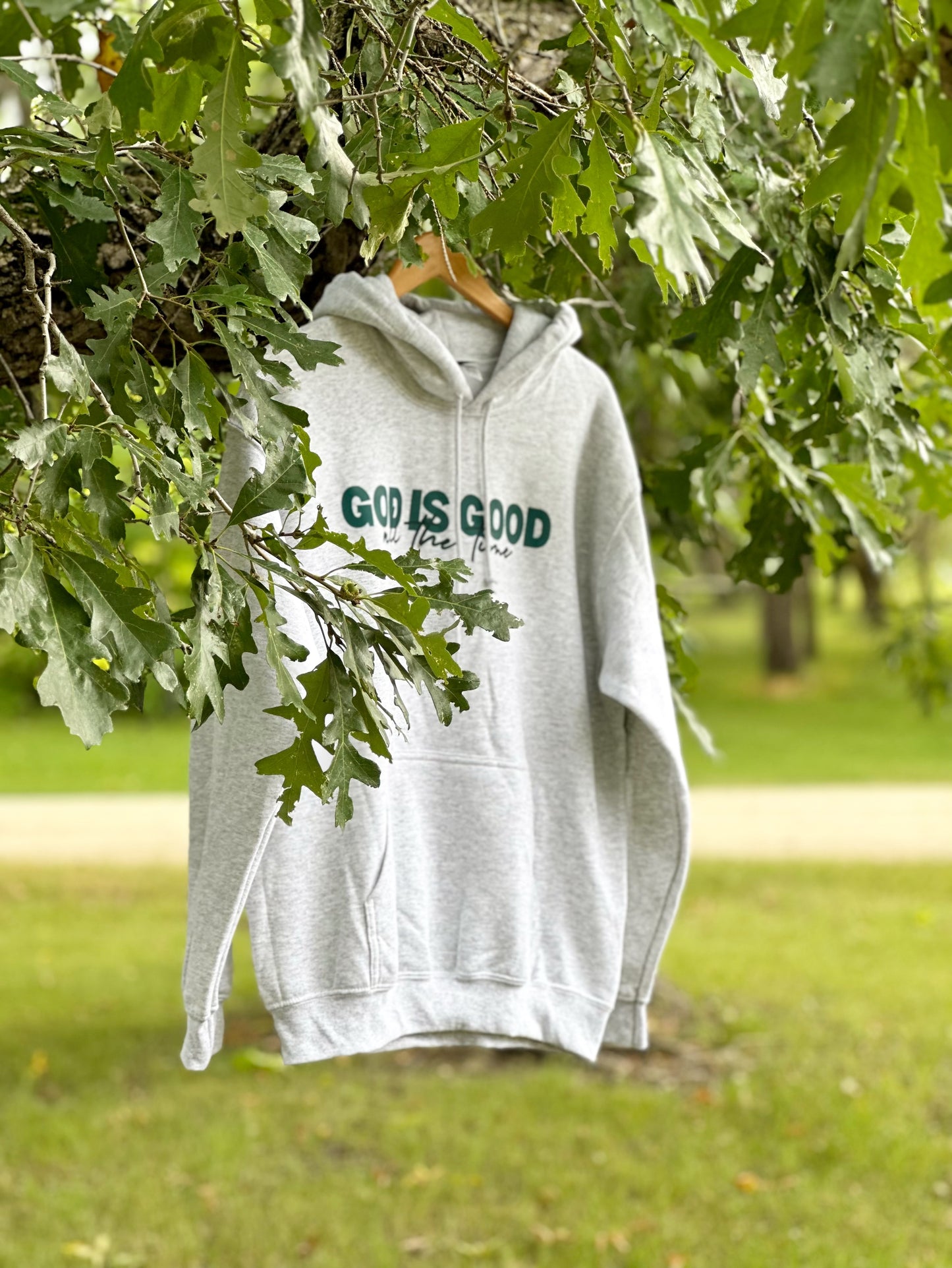 Hoodie sweatshirt | God is good all the time GREY