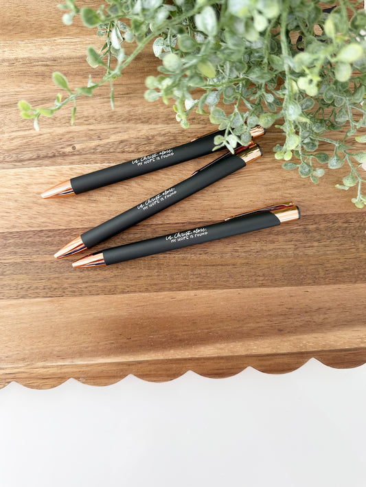 Engraved Pen “in Christ alone my hope is found”