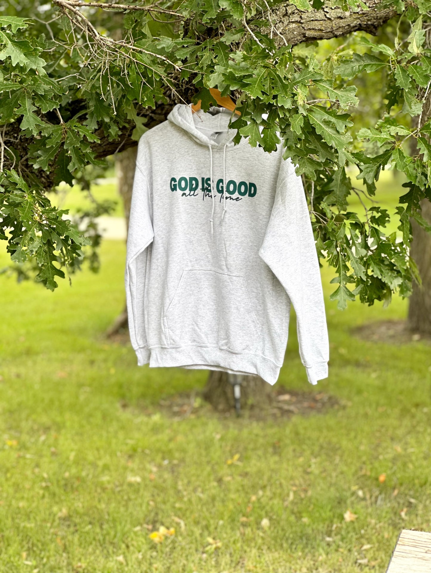 Hoodie sweatshirt | God is good all the time GREY