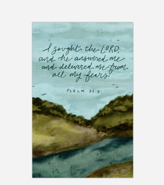 8x10, 11x14 Art Print | framed optional | Psalm 34:4