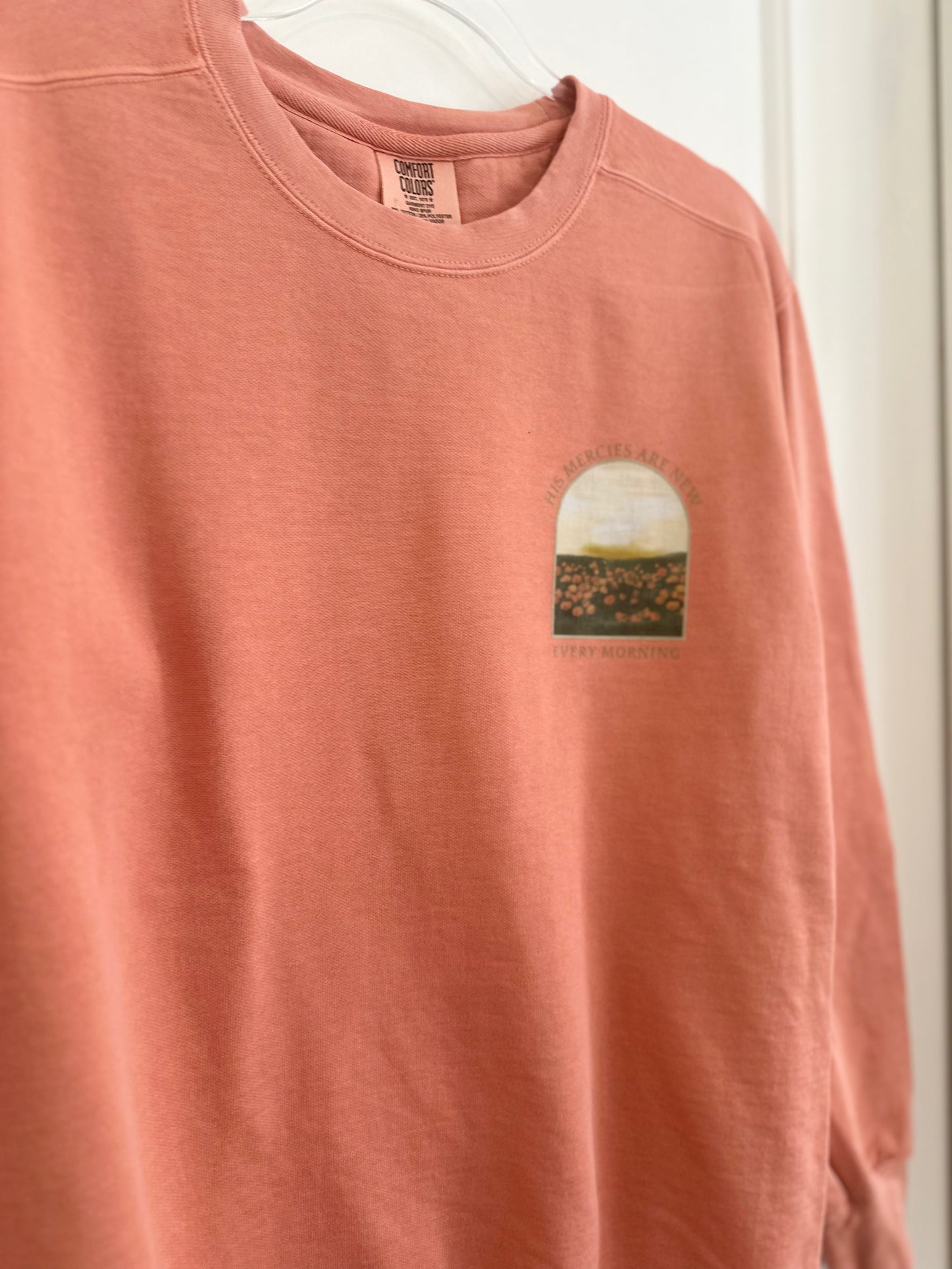 His mercies are new every morning | Comfort Colors Crewneck