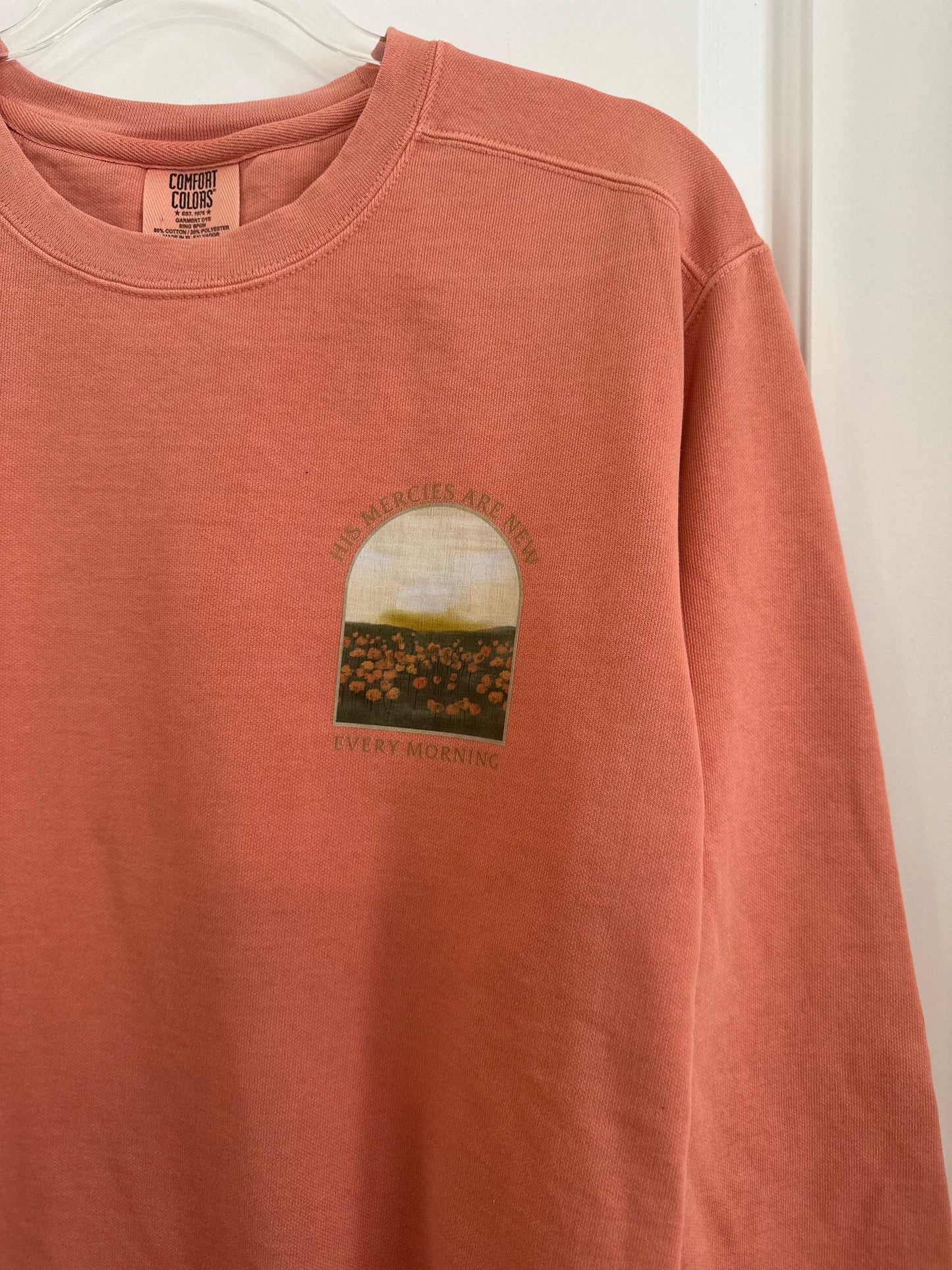His mercies are new every morning | Comfort Colors Crewneck