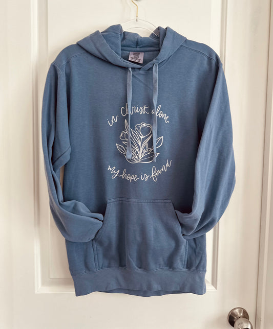 In Christ alone by hope is found | Comfort Colors Hoodie