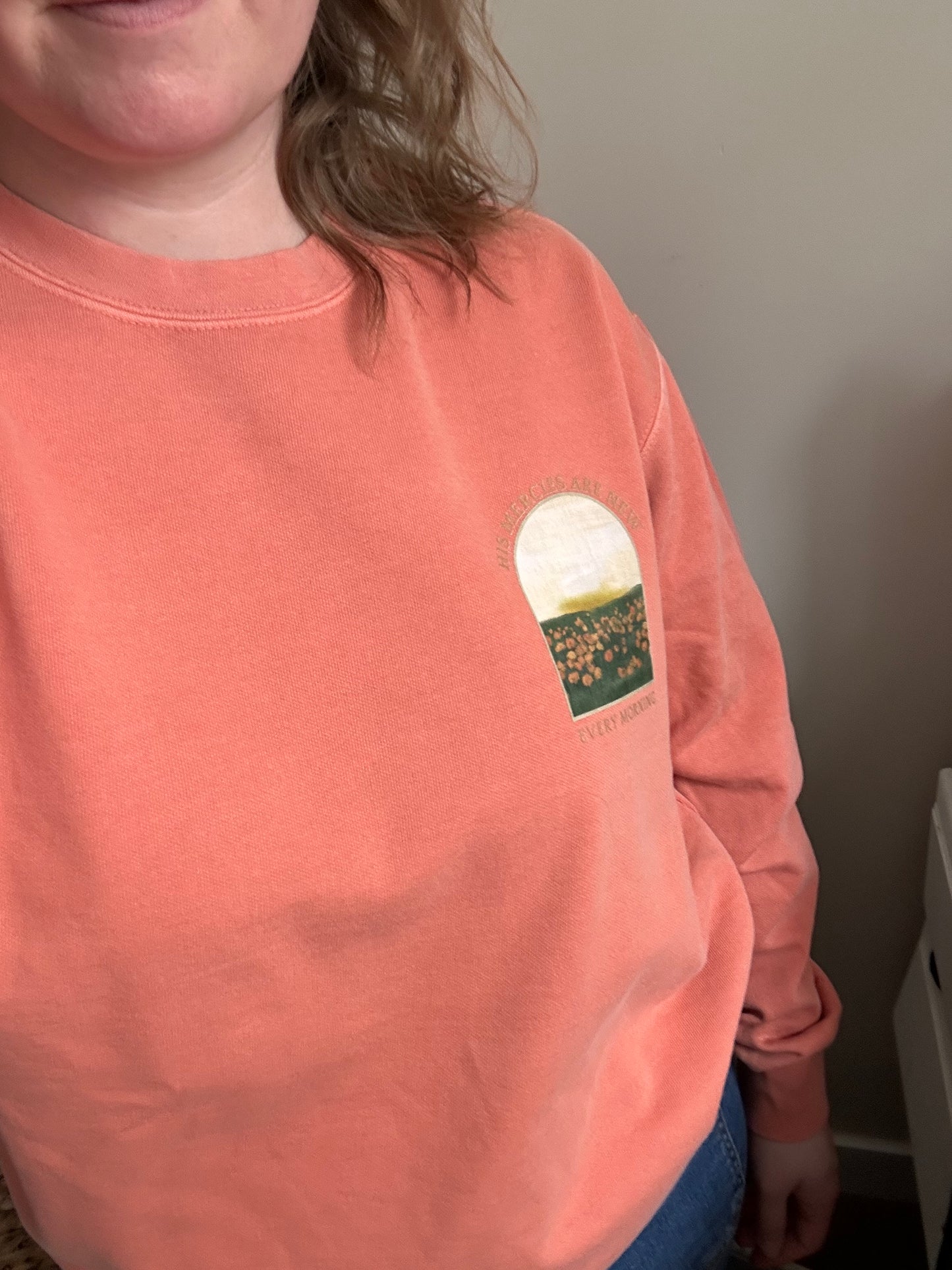 His mercies are new every morning | Comfort Colors Crewneck