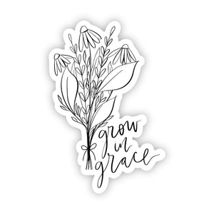 Vinyl Sticker | grow in grace bouquet