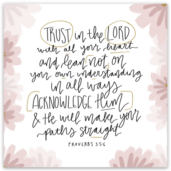 Vinyl Sticker | Trust in the Lord with all your heart.. Proverbs 3:5-6