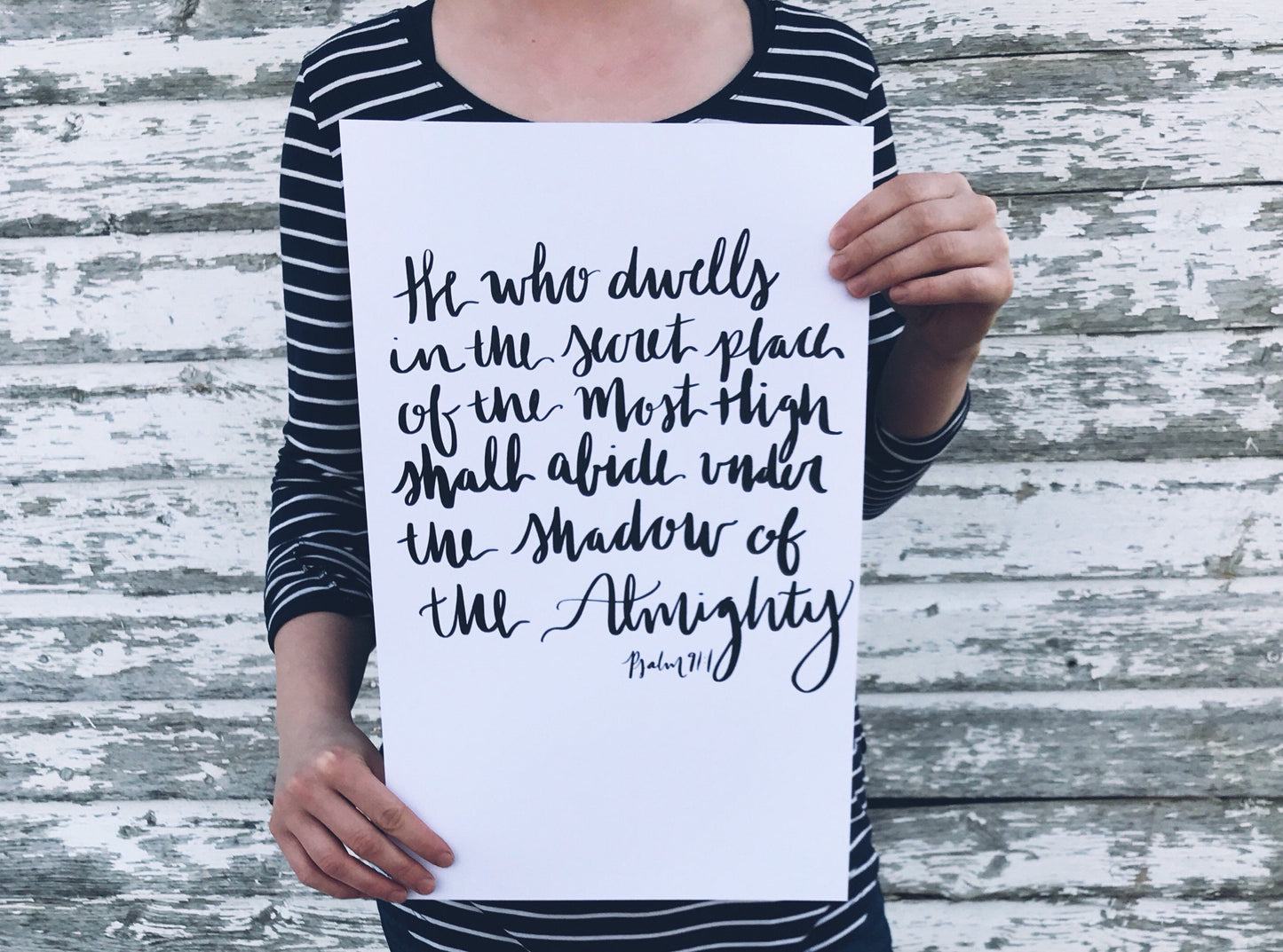 8x10, 11x14 | Calligraphy Print | Psalm 91:1 | He who dwells in the secret place of the Most High shall abide...| Physical Print