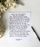 5x7, 8x10, 11x14 print | Calligraphy Print | Lord's Day One | Heidelberg Catechism | Reformed Print | Physical Print