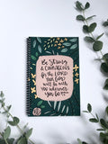 Journals | Be Strong and Courageous Joshua 1:9 | Floral | Coil Bound | Lined | Ruled | Women | Girl | Birthday
