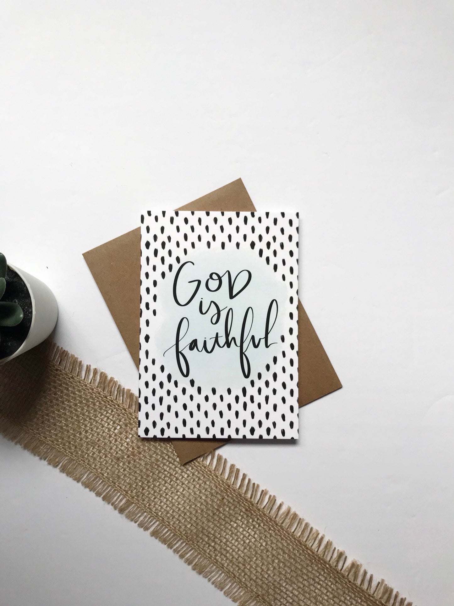 Cards and envelope | God is faithful | blank inside | Encouragement | Thinking of You | Greeting | Secret Sister | Birthday