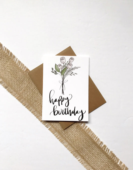 Cards and envelope | Happy Birthday | blank inside | Greeting Card |