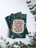 Journals | Be Strong and Courageous Joshua 1:9 | Floral | Coil Bound | Lined | Ruled | Women | Girl | Birthday