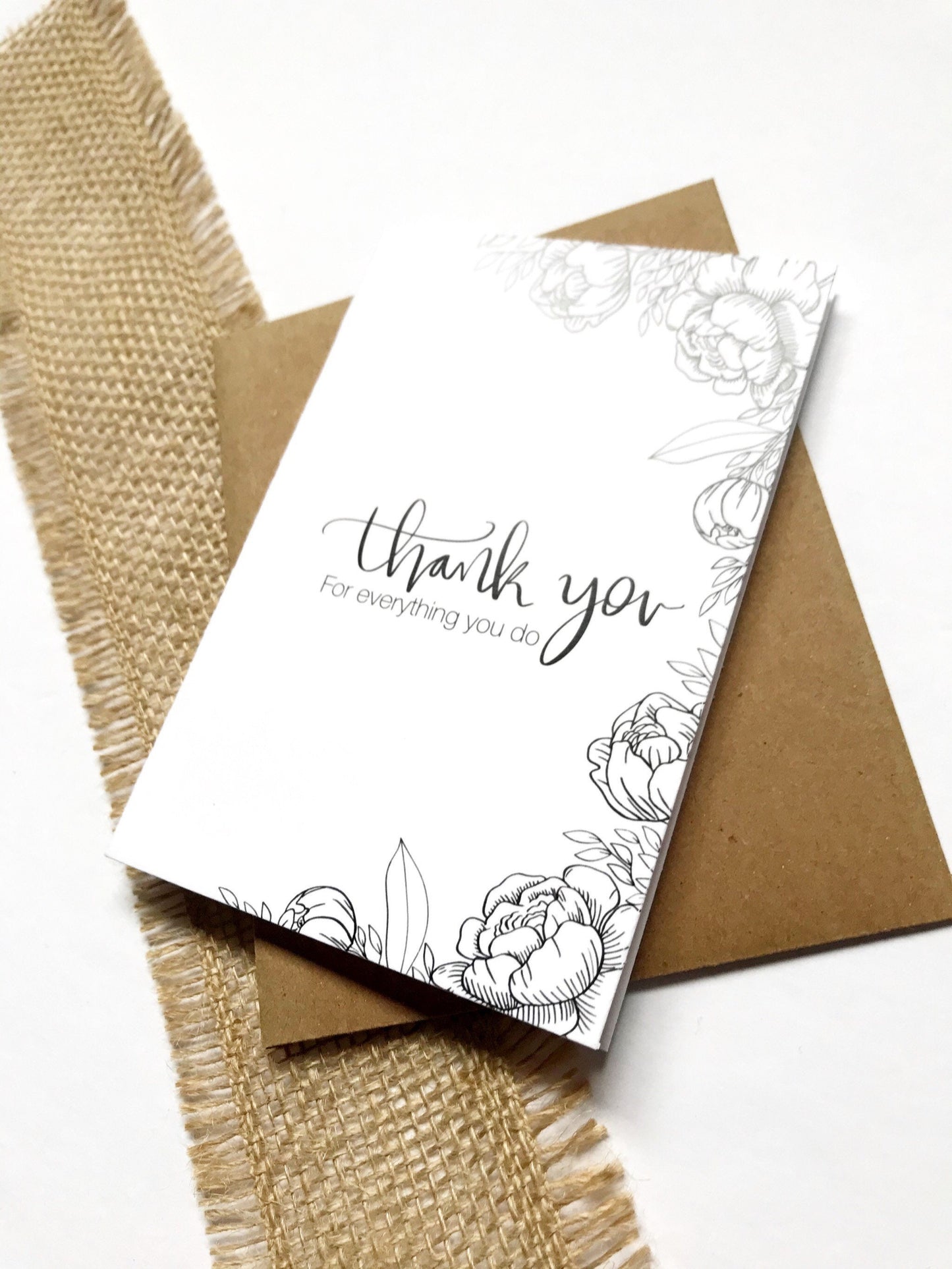 Cards and envelope | Thank you for everything you do  | blank inside | Thinking of you | Encouragement | Greeting