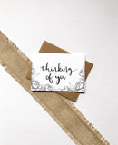 Cards and envelope | Thinking of You | blank inside | floral | Greeting | Encouragement