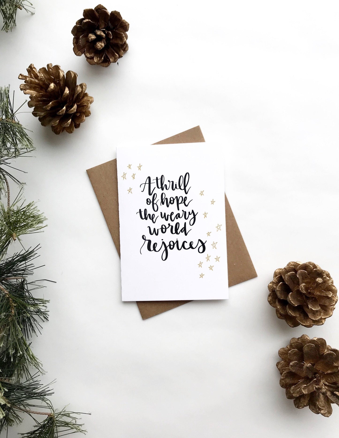 Cards and envelope | A Thrill Of Hope, The Weary World Rejoices  | blank inside | Thinking of you | Encouragement | Greeting | Christmas