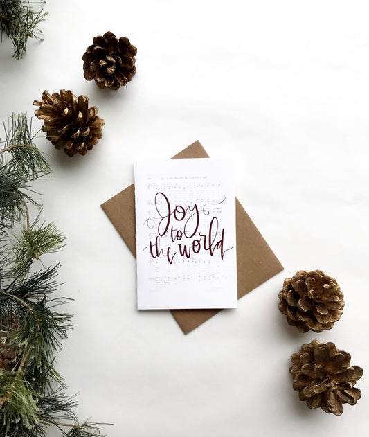 Cards and envelope | Joy to the World  | blank inside | Thinking of you | Encouragement | Greeting | Christmas Card