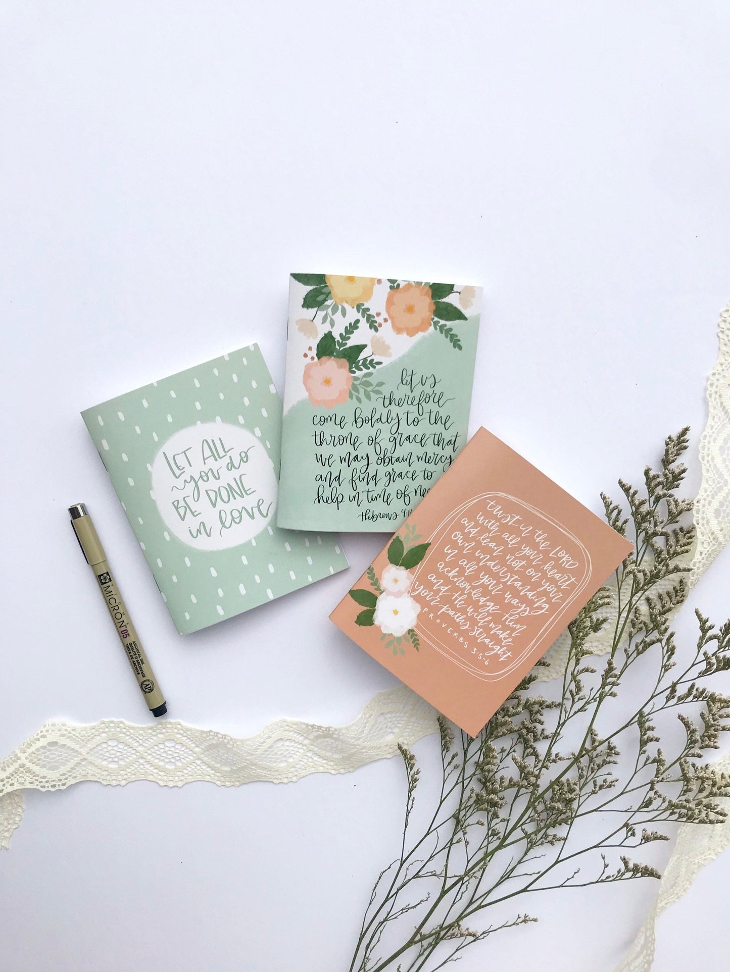 Journal | Mini | Let All You Do Be Done In Love | Saddle Stitch Bound | Mini Notebook |  Lined | Women | Mother's Day