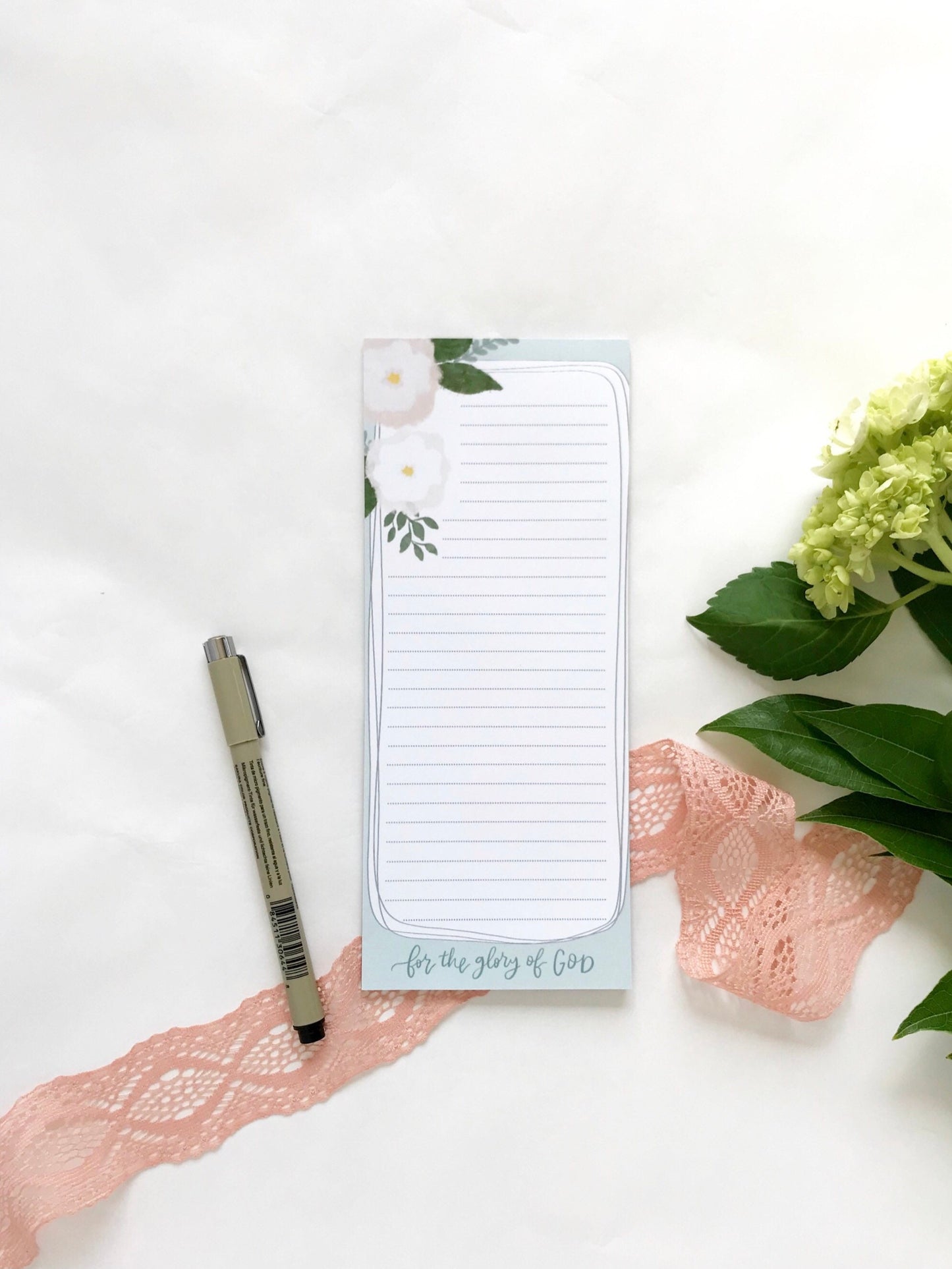 Set of 3 Notepads | For the glory of God, Abide in Him, Rejoice in the Lord  | 25 pages | grocery list, to do, reminder, Mother's Day