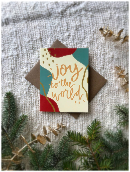 Cards and envelope | Joy to the world  | blank inside | Thinking of you | Encouragement | Greeting | Christmas