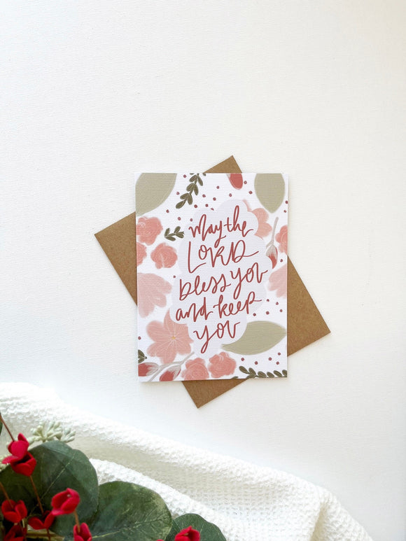 Cards and envelope | May the Lord bless you and keep you | blank inside | Encouragement | Thinking of You| Greeting| Secret Sister| Birthday