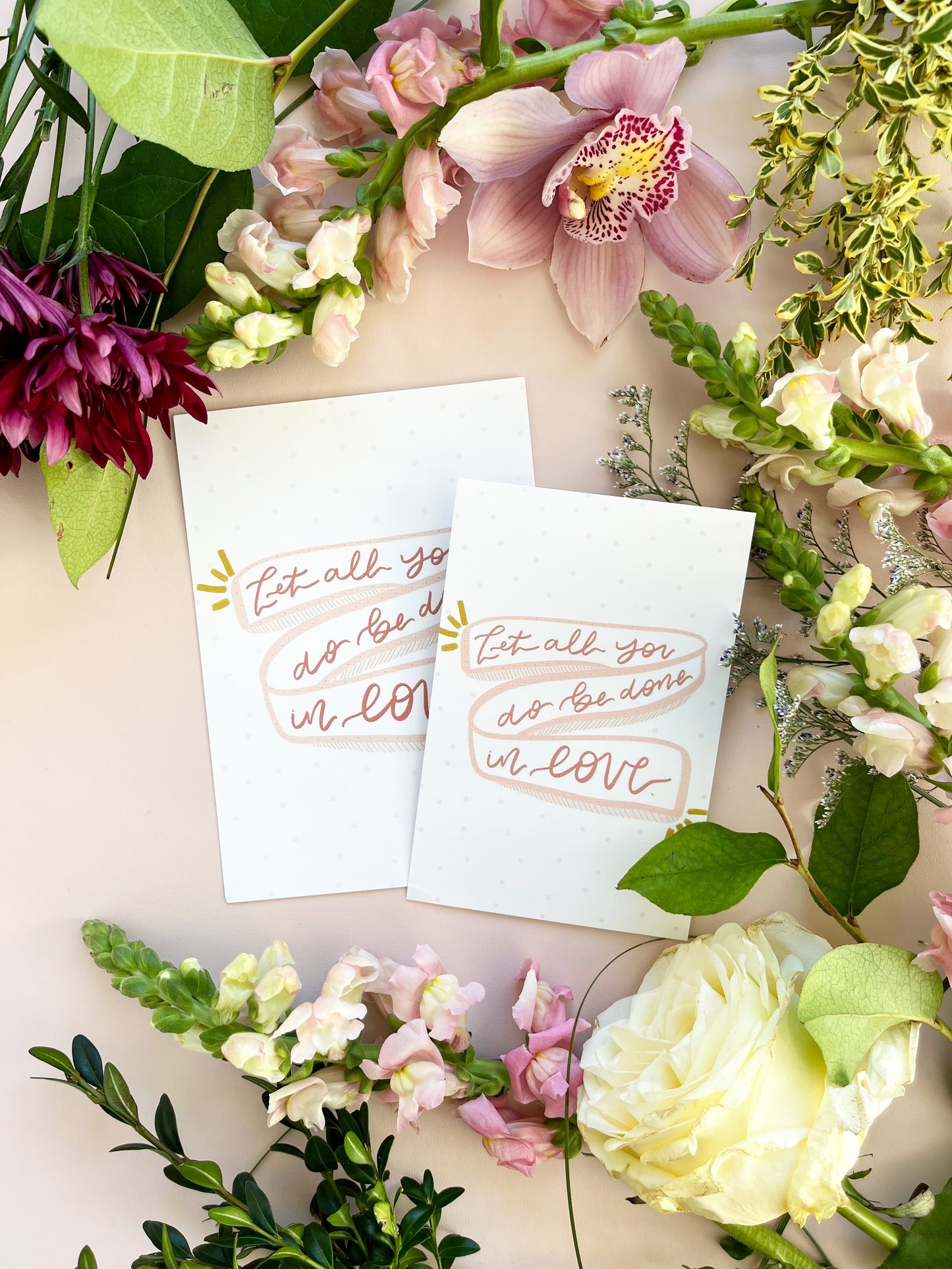 4x6 & 5x7 Print | Let all you do be done in love | Postcard | encouragement | bible verse | Mother’s Day gift | christian art