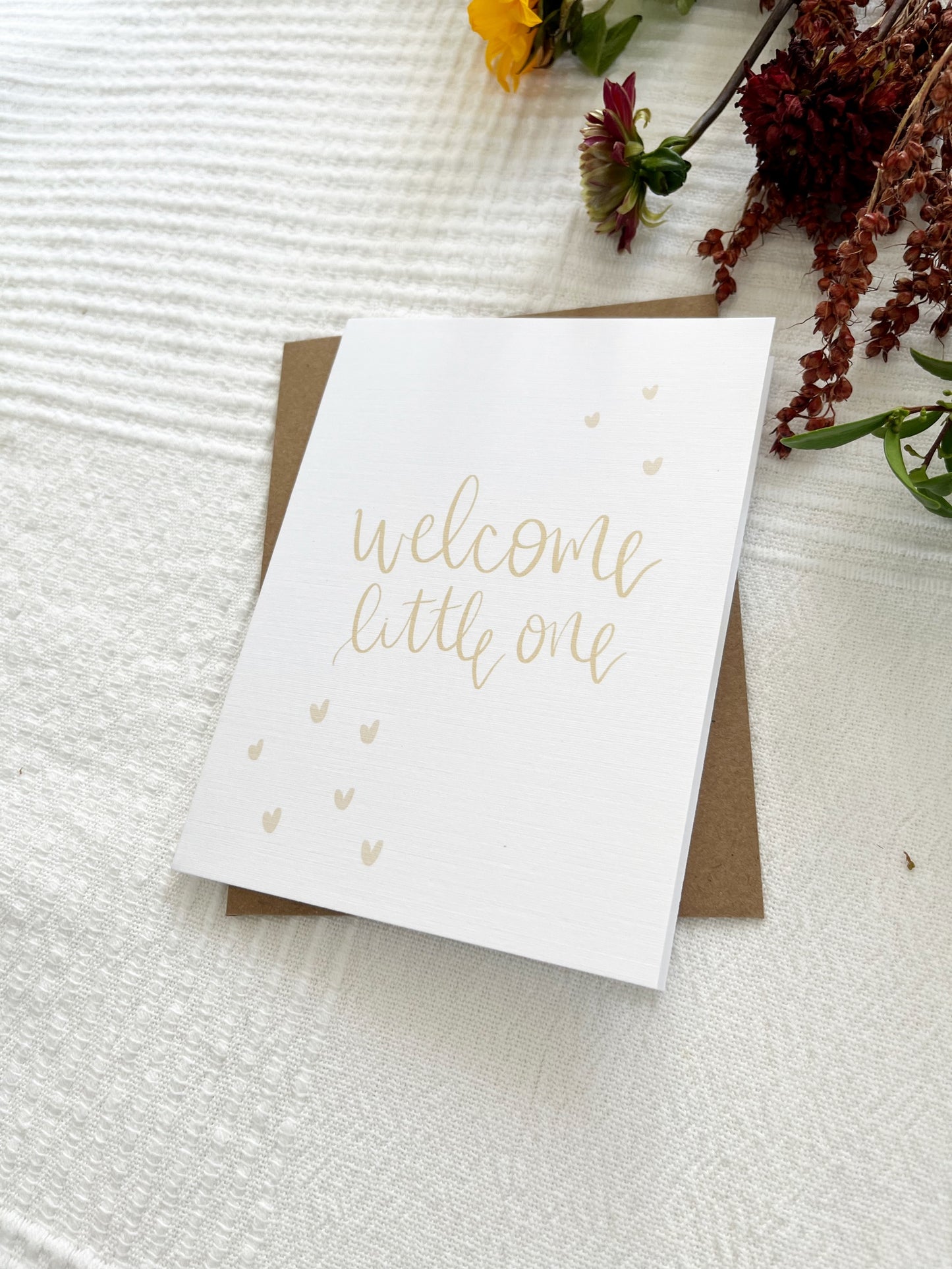 Cards and envelope | Welcome Little One  | blank inside | Encouragement | Thinking of You | Greeting | Secret Sister | Birthday