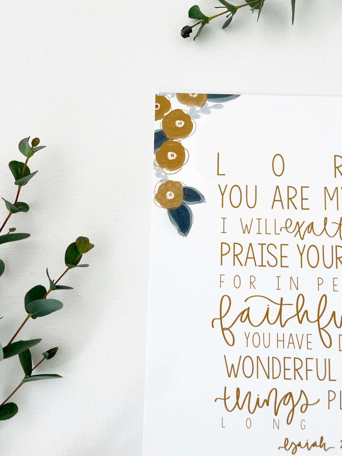 5x7, 8x10, 11x14 | Physical Print | Isaiah 25:1