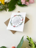 Card and envelope | Floral  |    “Motherhood is a million little moments that God weaves together with grace, redemptions, laughter, tears, and most of all, love.”