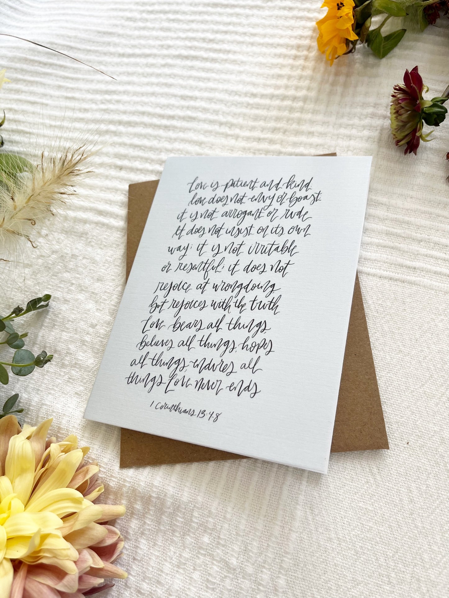 Cards and envelope | 1 Corinthians 13:4-8